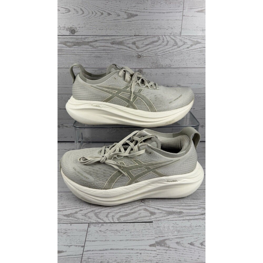 Asics Womens Size 9 Gel Nimbus 27 Running Shoes Gray/Sage Athletic #522